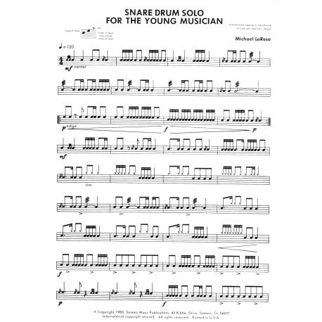 Once you download your digital sheet music, you can view and print it at home, school, or anywhere you want to make music, and you don't have to be connected to the internet. Snare Drum Solo for the Young Musician