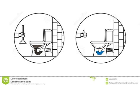 Its flexibility allows it to adjust to the bends in the toilet bowl without scratching your toilet. Clogged Toilet Bowl Vector Illustration Stock Vector - Illustration of blocked, pump: 103223372