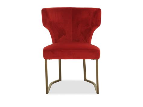 Create contrast with a red dining chair set as your room's focal point. Wingback Velvet Dining Chair in Red | Mathis Brothers ...