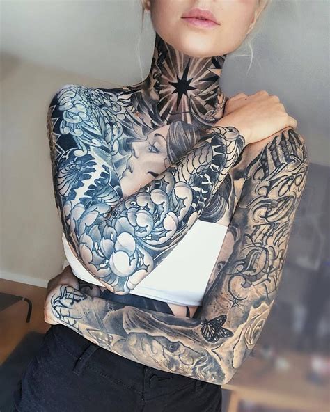 It is only used for organisms which are in one part or whole. Janelle Walker | Neck tattoos women, Full neck tattoos ...