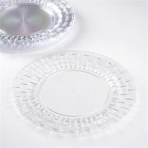 Efavormart 50 Pcs Clear 9 Round Disposable Plastic Plate For Wedding