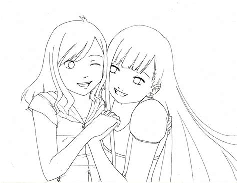 Drawing anime kavaii, cacao friends, child, decoupage, manga png. Best Friends - Lineart by XxLei-chanxX on DeviantArt
