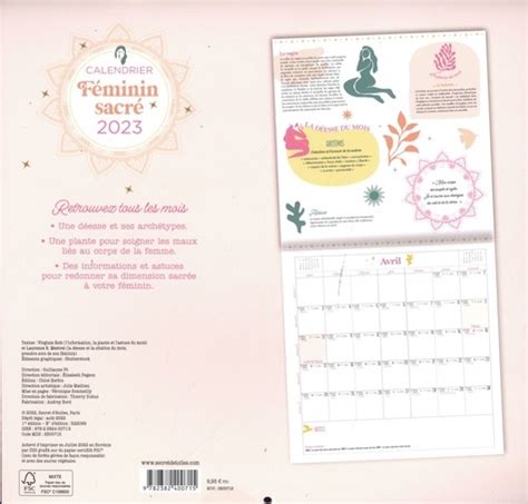 Calendrier Mural F Minin Sacr De Virginie Rott Grand Format Livre Decitre