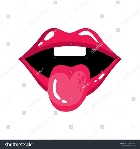 Sexy Mouth Tongue Out Pop Art Stock Vector Royalty Free 1612631704