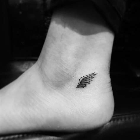 Small Angel Wing On Ankle By Evan Weidner Tattoos Ale Small Angel