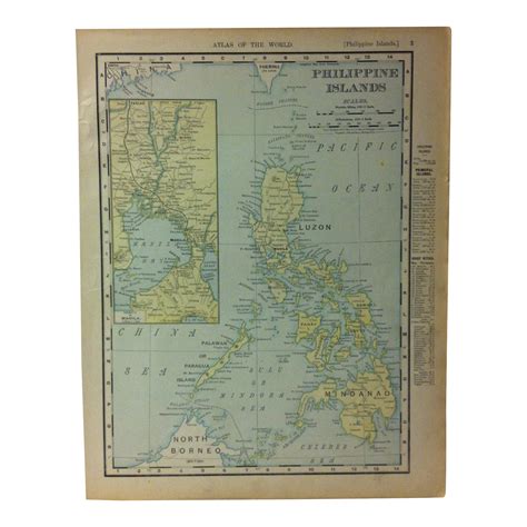 Antique Rand Mcnally Atlas Of The World Map Philippine Islands 1895 Chairish