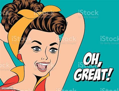 Cute Retro Woman In Comics Style With Message Stock Illustration Download Image Now Single