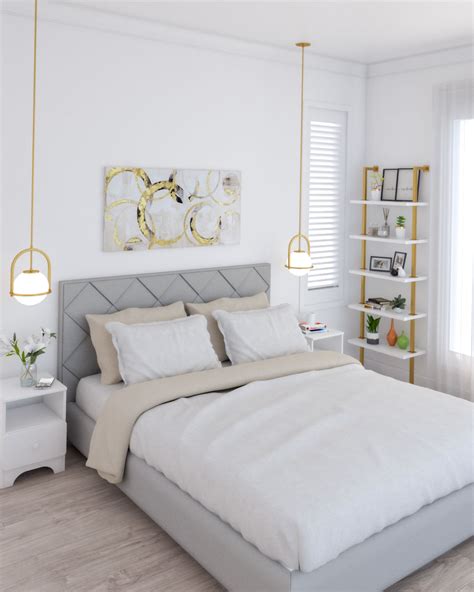 Find ideas and inspiration for gold bedroom to add to your own home. Simple but Glamorous Modern White and Gold Bedroom ...