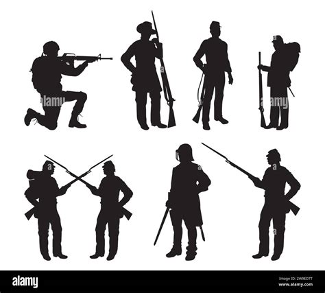Civil War Silhouettes, Cannon Vector, Civil Revolution, Soldiers