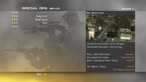 Call Of Duty Modern Warfare 2 Special Ops All Bravo Missions On