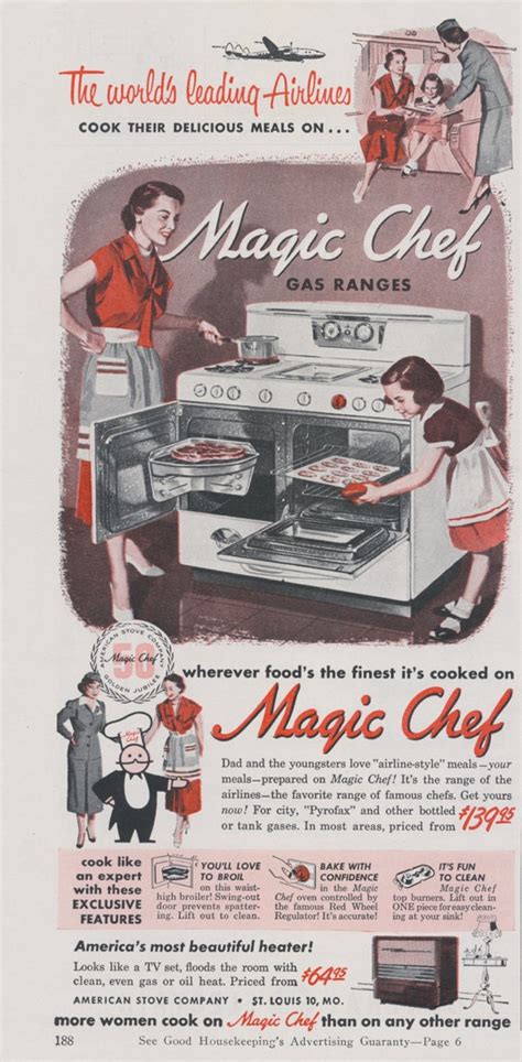 1950s Vintage Magic Chef Gas Range Ad Retro Stove By Advintagecom