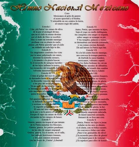 Himno nacional mexicano by francisco gonzález bocanegra, translated from spanish by wikipedia and wikisource. Un día como hoy se cantó por primera vez el Himno Nacional ...