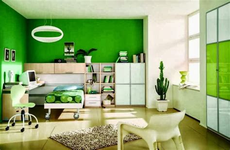 Perpaduan warna cat rumah bagian dalam hijau - Desain Rumah Minimalis