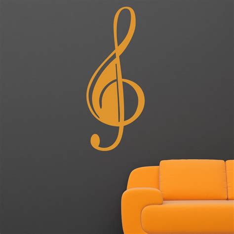Treble Clef Design Musical Wall Sticker Decal World Of Wall Stickers