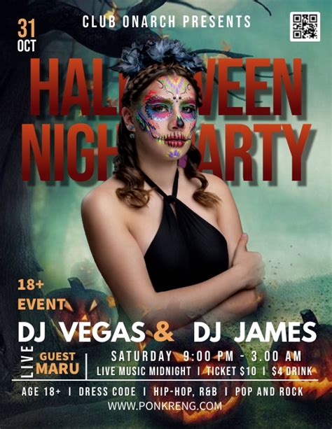 copy of halloween night party ads postermywall