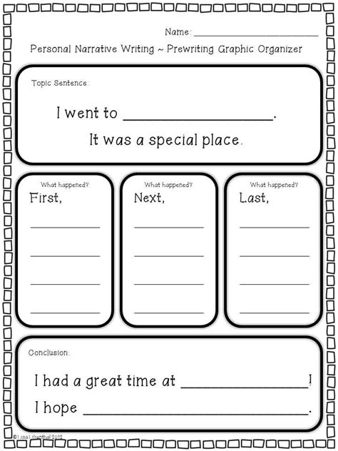Personal Narrative Worksheets Customize And Print