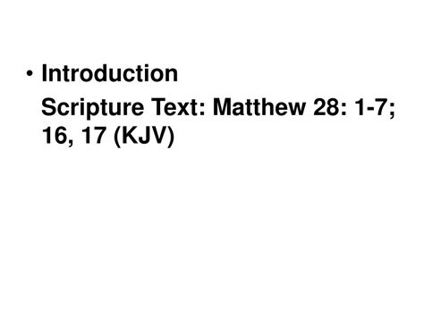 Ppt Matthew 28 6 7 Kjv Powerpoint Presentation Free Download