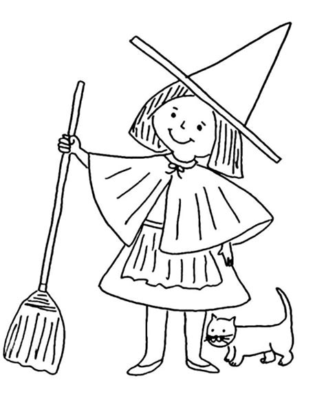 This witch is preparing an evil potion in her magic cauldron. Witch Coloring Pages 3 | Coloring Pages To Print