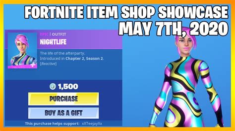 Fortnite Item Shop New Reactive Nightlife Skin May 7th 2020