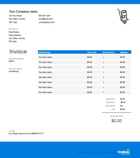 Freight Invoice Template Get Free Templates Freshbooks