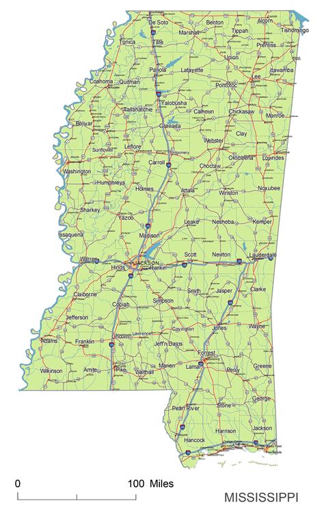 Preview Of Mississippi State Vector Road Map Your Vector