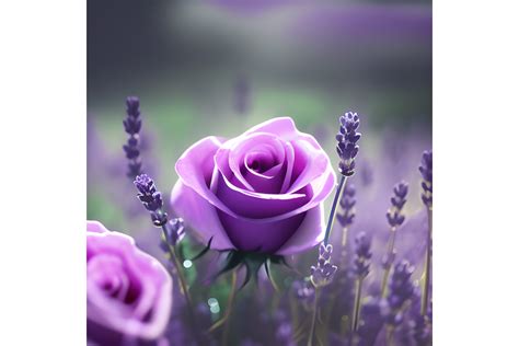 Lavender Rose In A Lavender Field Graphic By L M Dunn · Creative Fabrica