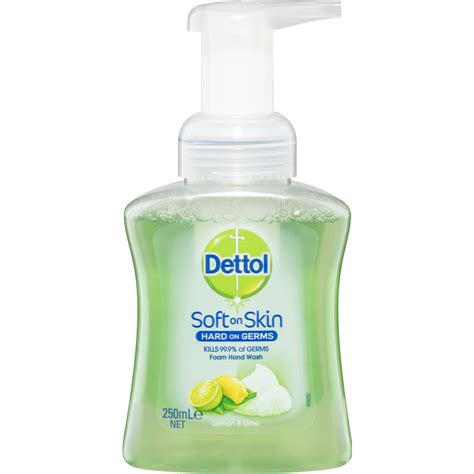 Our antibacterial formula effectively washes away germs and is also soft on skin. Dettol Foam Hand Wash Lime & Mint 250ml | Woolworths