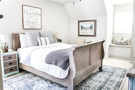 Blue Cottage Style Guest Bedroom Makeover Reveal Bless
