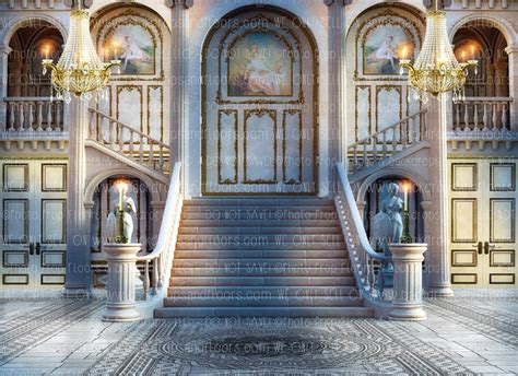 Fairy Tale Castle Staircase Photography Backdrop Gold Decor Etsy
