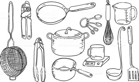 Kitchen Utensils In Black And White Black And White In Black And
