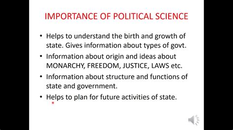 Meaning And Importance Of Political Science Part 2 Youtube