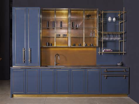 Mid century 1970's samuel copelon style wrought iron gilt swan wall unit. Lacquer Kitchen with Brass Inlay, hand-finished mottle ...
