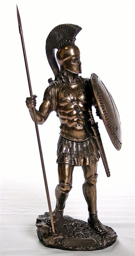 Spartan Warrior With Spear And Hoplite Shield Greek Military Statues