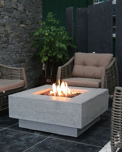 Can you put a gas fire pit under a covered patio? Elementi Manhattan Outdoor Fire Pit Table with Propane Gas ...