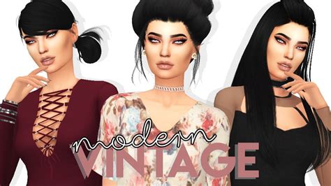 The Sims 4 Cas Modern Vintage Lookbook Full Cc List Youtube