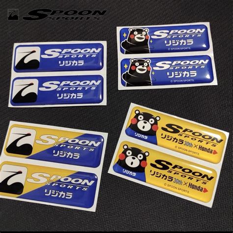 Jdm Spoon Sports Stickers 3d Japanese Kumamon Bear Resin Sticker