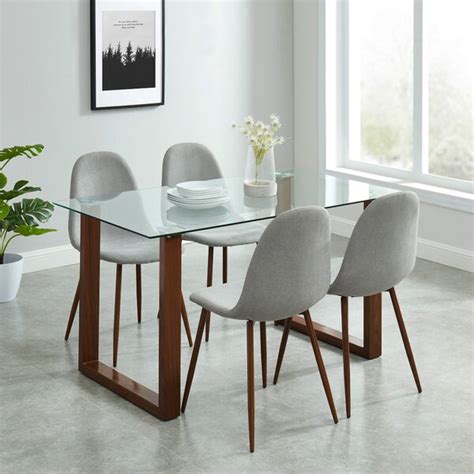 Kitchen dining table set,5 pieces modern dining room table set w/tempered glass top & 4 high back leather chairs dinette set for 4,sturdy metal frame kitchen breakfast furniture counter height,white. glass-top-dining-table-set-4-chairs-to-go-with-any-style-dining-room - Awesome Decors