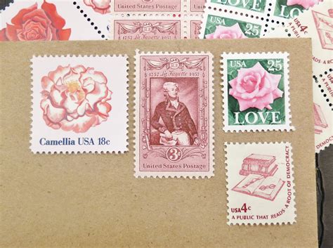 Pink Love Unused Us Vintage Postage Stamps Post 5