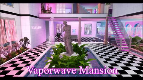 Sims 4 🌴 Vaporwave Mansion 🌴 Speed Build Youtube