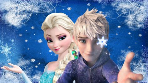 Elsa and jack never meet due to jack being a dreamworks character, while elsa is a disney character. Jelsa Wallpaper - Elsa & Jack Frost Photo (36297478) - Fanpop