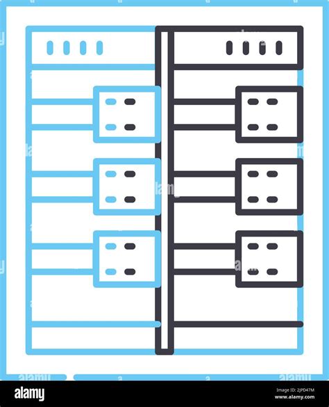 Mainframe Computer Server Line Icon Outline Symbol Vector