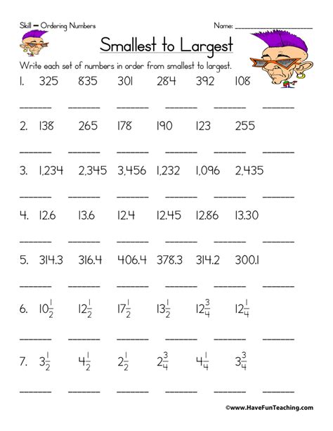 Math Numbers Worksheets Resources