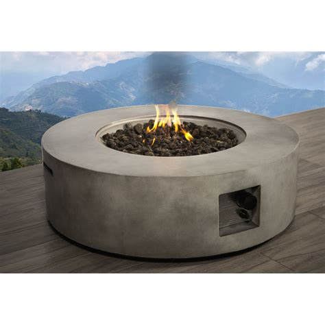 Propane Natural Gas Fire Pit Table 36 Round Cast Concrete Natural Concrete Century