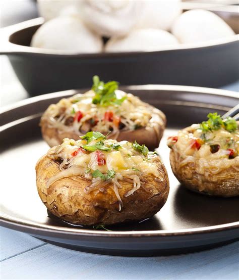 Baked Stuffed Mushrooms With Cheese Recipe By Archanas Kitchen