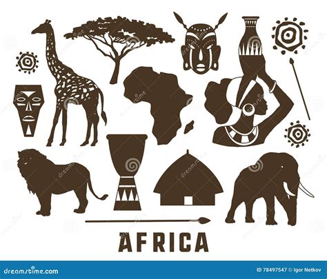 Africa Icons Set Stock Vector Illustration Of Icon Jungle 78497547