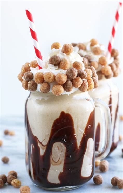 You can add oreos, reese's peanut butter cups, brownies, cookie dough, chocolate syrup, or fruit. Boozy Reese's Puffs Cereal Milkshake - Cake 'n Knife