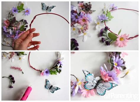 This simple diy fairy crown craft will inspire your children with a little imaginary play this summer. Make a children's fairy flower crown | Diy flower crown, Fairy flower crown, Fairy crowns diy