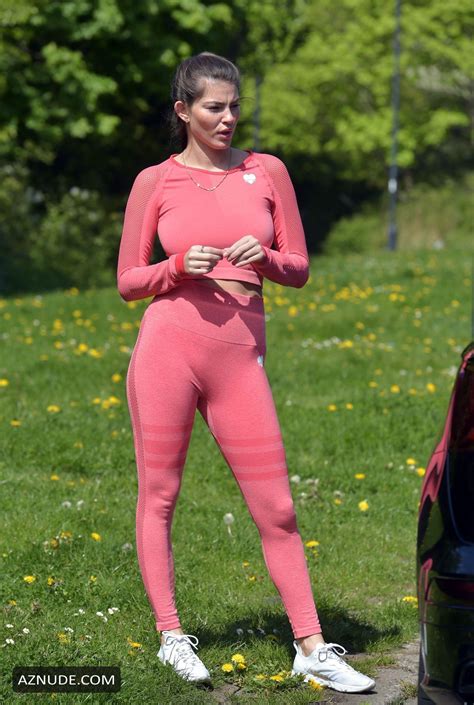 Rebecca Gormley Seen Exercising In A Red Two Piece In Newcastle