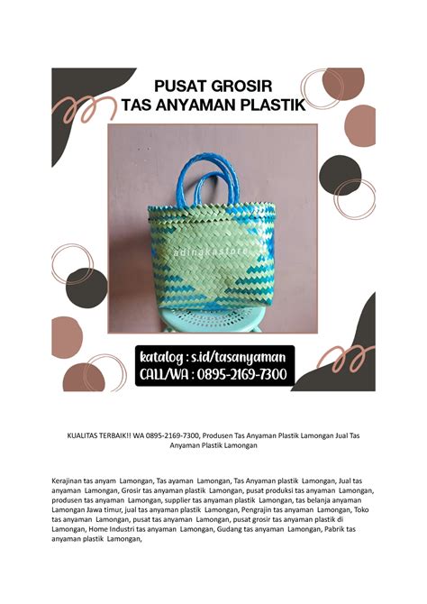 Kualitas Terbaik Wa Produsen Tas Anyaman Plastik