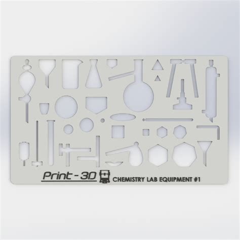 Chemical Laboratory Equipment 1 Drawing Templatestencil 3d